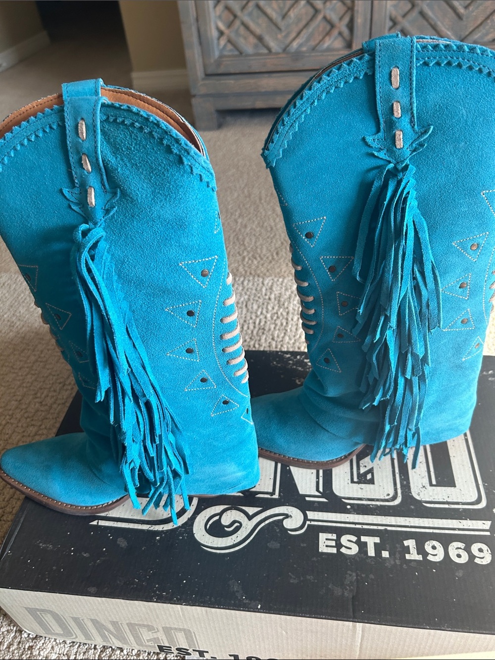 Dingo Spirit Trail Blue Boots with Flaw NWT 7.5 - Picture 3 of 10